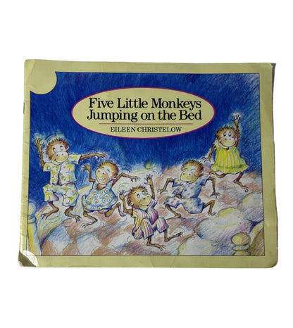 Five Little Monkeys Jumping on the Bed – Eileen Christelow | Scholastic 1989 Vintage Children's Paperback