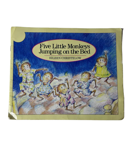 Five Little Monkeys Jumping on the Bed – Eileen Christelow | Scholastic 1989 Vintage Children's Paperback