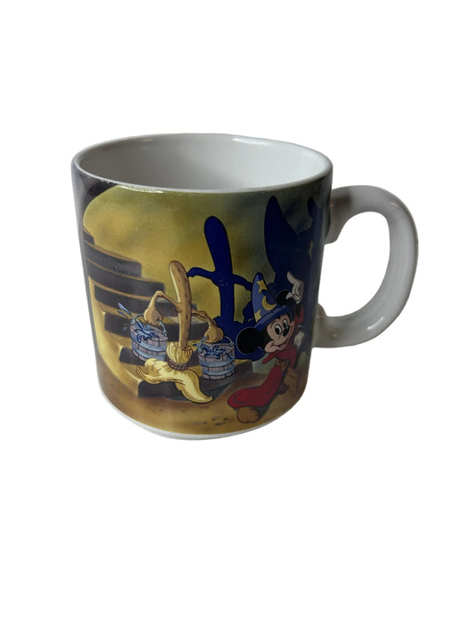 Disney Fantasia 50th Anniversary Ceramic Mug – Sorcerer's Apprentice Wraparound Scene | Made in Japan circa 1990 Vintage