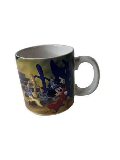 Disney Fantasia 50th Anniversary Ceramic Mug – Sorcerer's Apprentice Wraparound Scene | Made in Japan circa 1990 Vintage