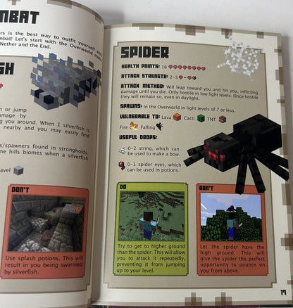 Minecraft: Combat Handbook – Stephanie Milton | Scholastic / Mojang 2014 Hardcover Updated Edition
