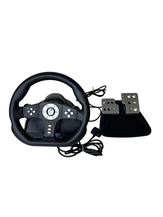 Pelican Cobra TT Racing Wheel & Pedal Set – PlayStation 2 PS2 | Model L-624 Vintage Racing Controller