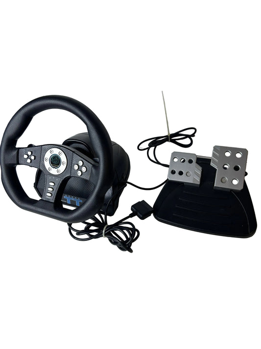 Pelican Cobra TT Racing Wheel & Pedal Set – PlayStation 2 PS2 | Model L-624 Vintage Racing Controller