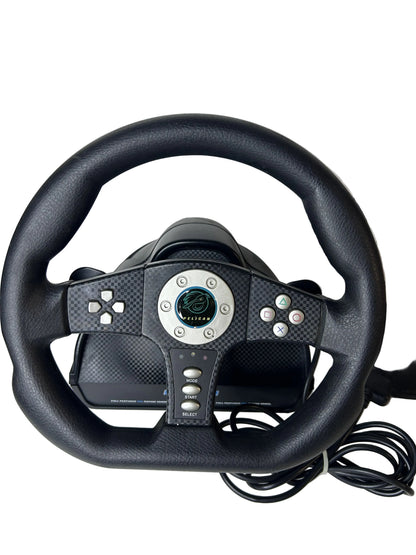 Pelican Cobra TT Racing Wheel & Pedal Set – PlayStation 2 PS2 | Model L-624 Vintage Racing Controller
