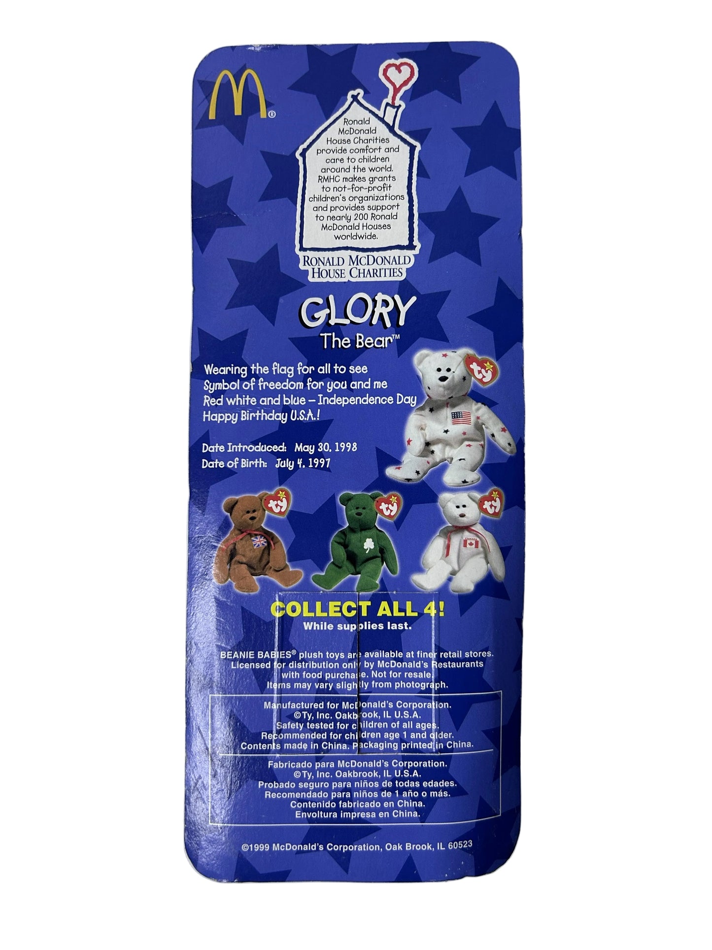 Ty Beanie Babies Glory & Britannia the Bear Set – 1998/1999 McDonald's Exclusive, New, Sealed