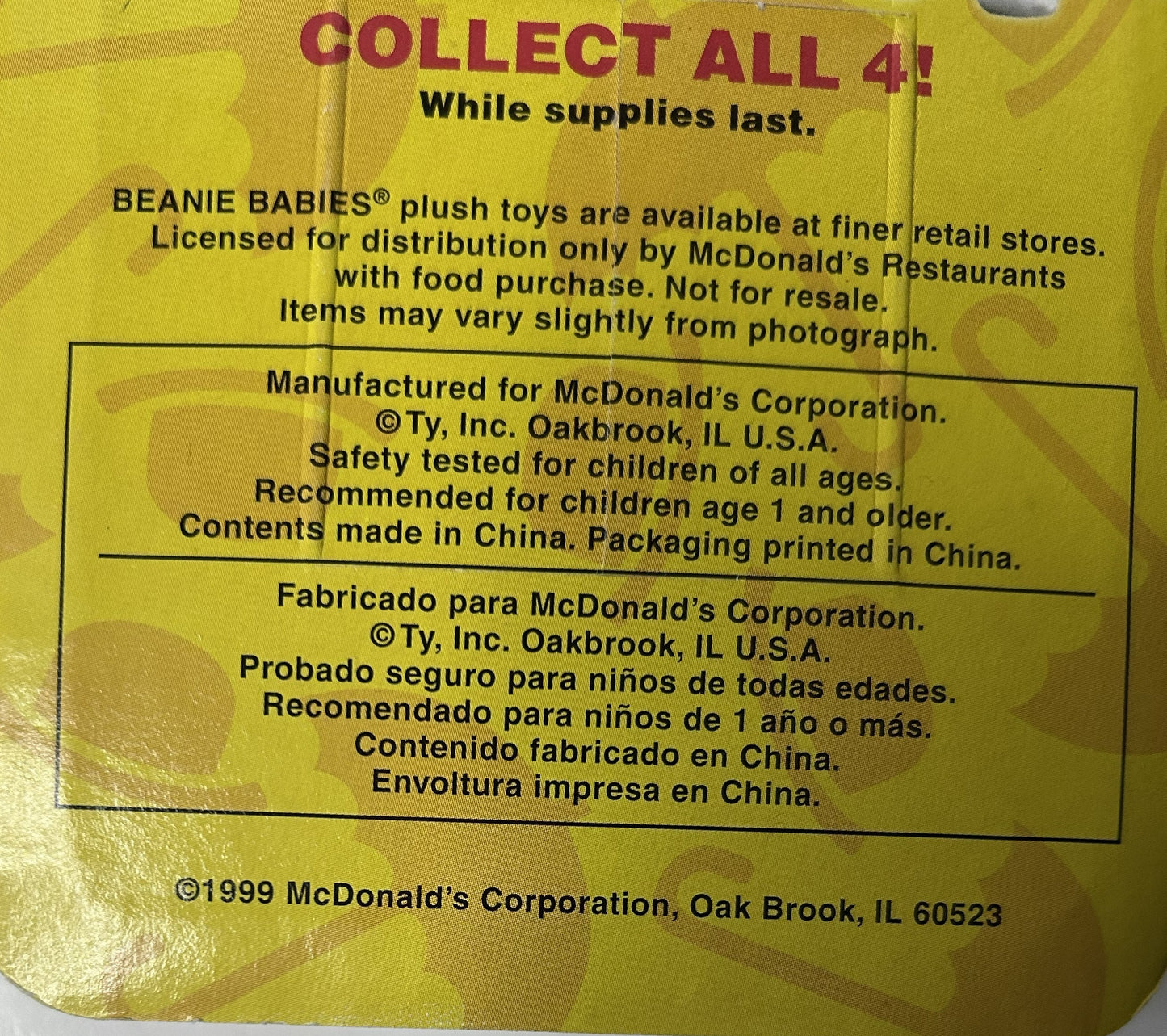 Ty Beanie Babies Glory & Britannia the Bear Set – 1998/1999 McDonald's Exclusive, New, Sealed