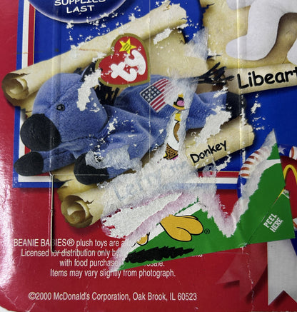 Ty Teenie Beanie Babies Libearty & Lefty 2000 McDonald's American Trio Set – New, Sealed