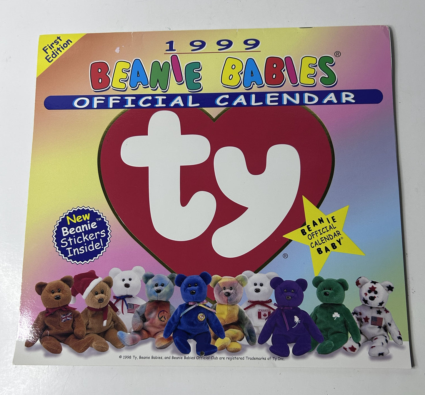 Ty Teenie Beanie Babies Bronty the Brontosaurus + 1999 Beanie Babies Official Calendar – McDonald's Exclusive Bundle