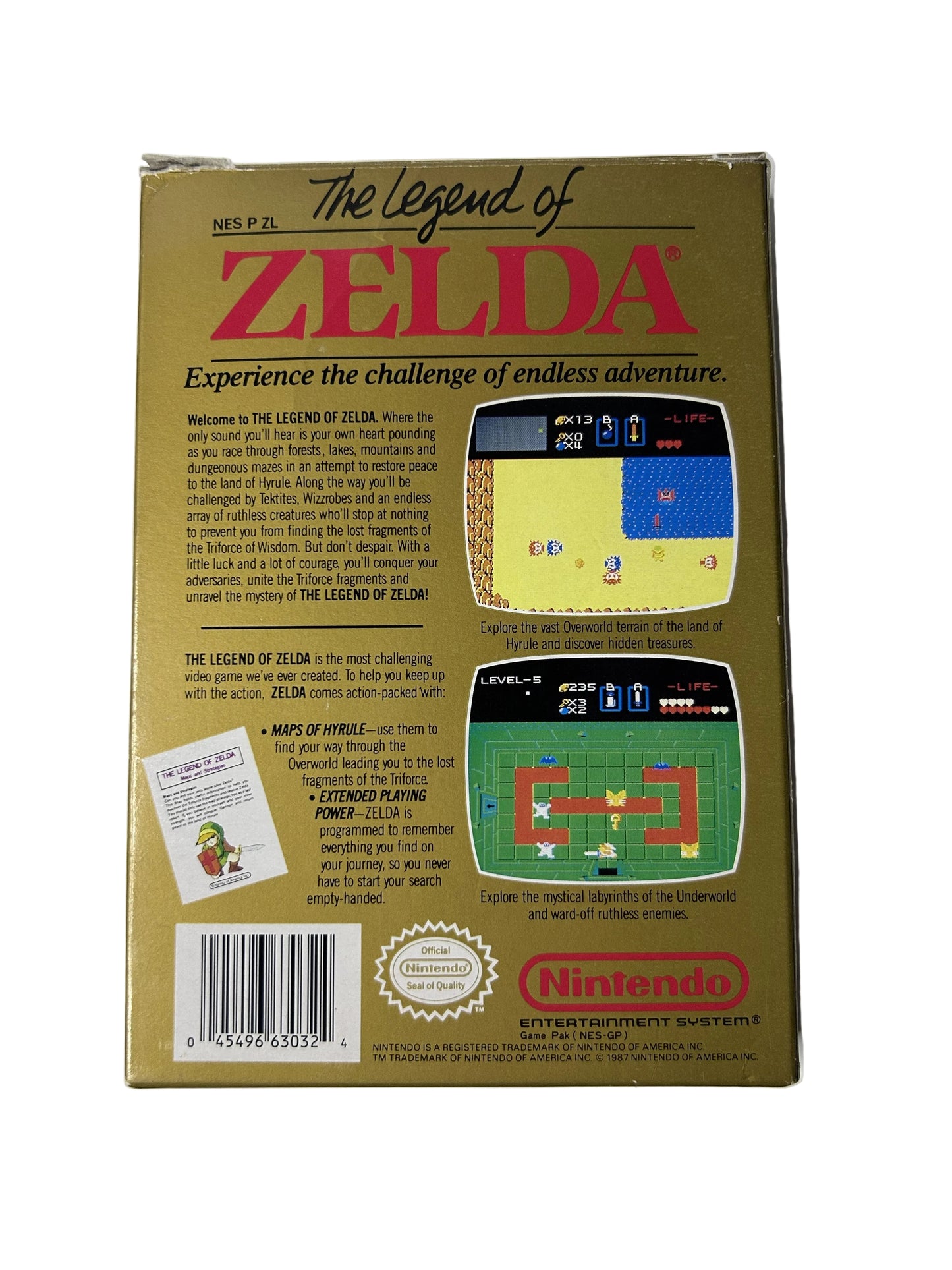 The Legend of Zelda – NES | Nintendo 1987 Original Gold Cartridge with Box & Dust Sleeve (No Manual)