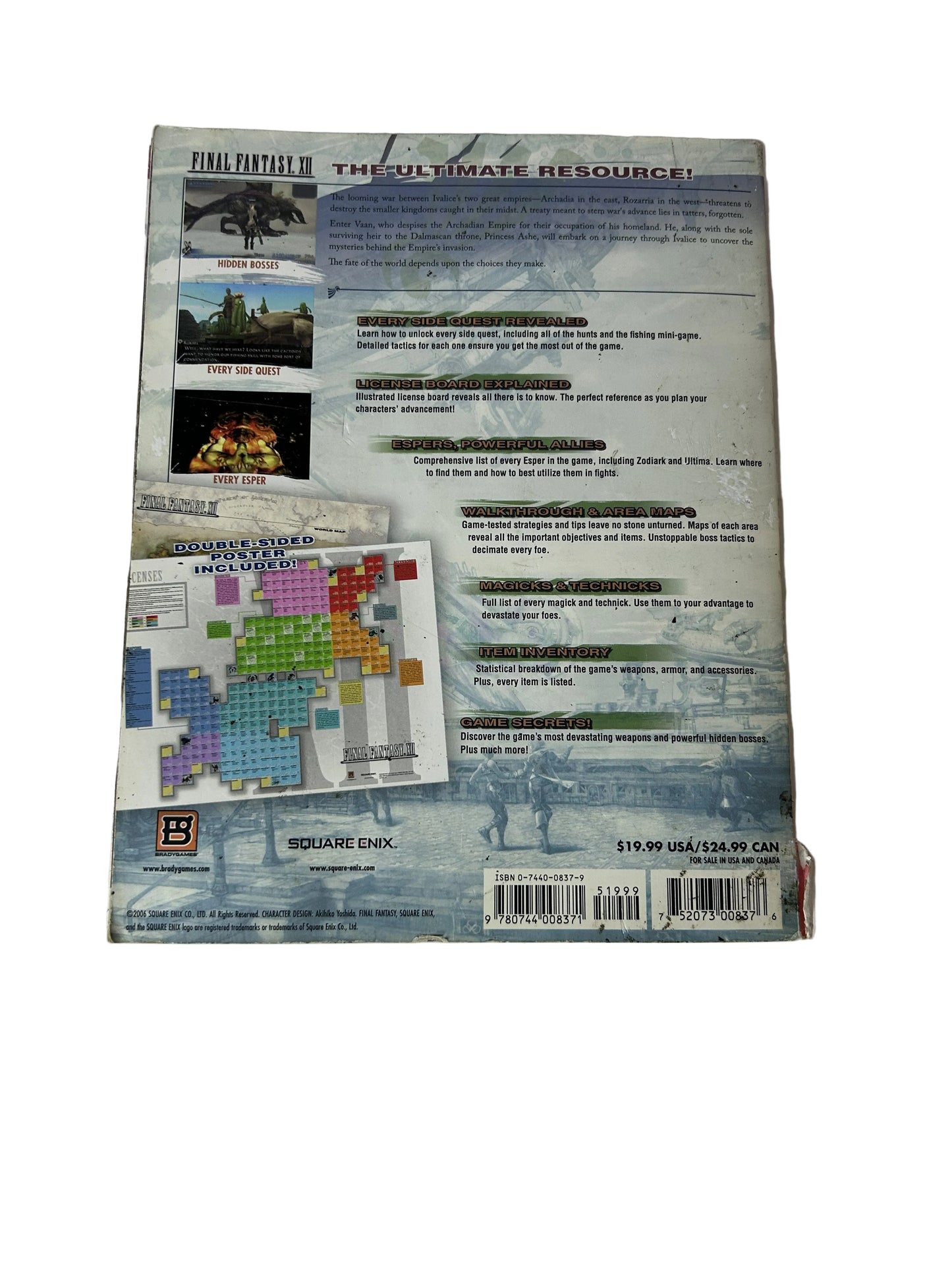 Final Fantasy XII BradyGames Signature Series Strategy Guide – Square Enix PS2 2006 (No Poster)