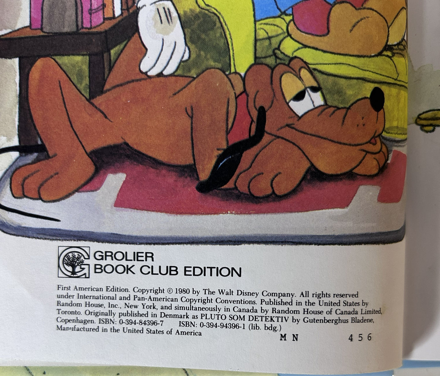 Walt Disney's Pluto the Detective – Wonderful World of Reading Grolier Book Club Hardcover | Random House 1980