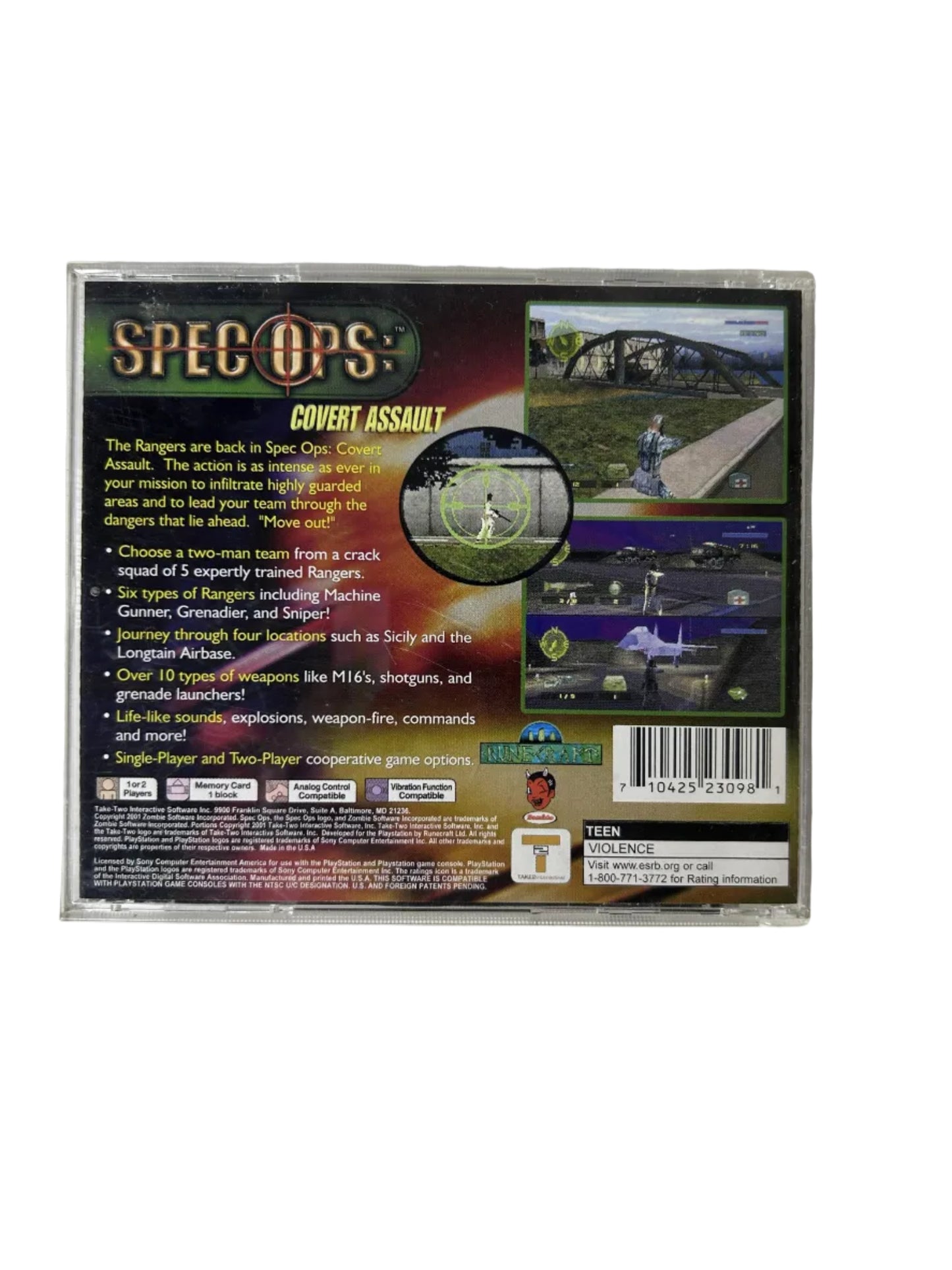 Spec Ops: Covert Assault CIB — PlayStation 1 (PS1), Take-Two Interactive (2001), SLUS-01420