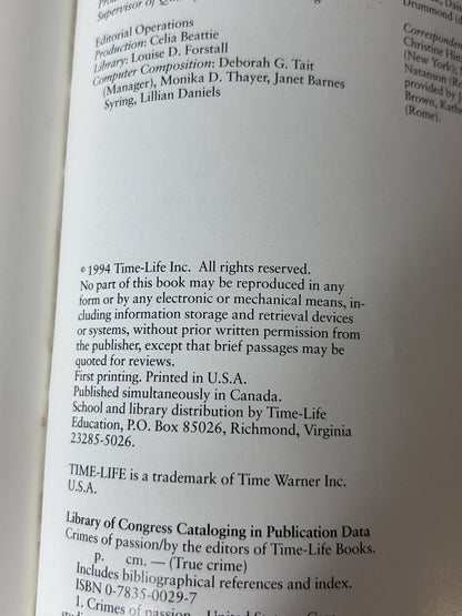 True Crime 2-Book Lot: Crimes of Passion & Compulsion to Kill — The Editors of Time-Life Books (1994), First Printings