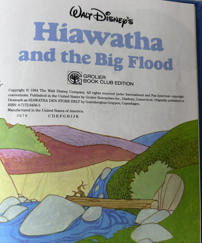 Walt Disney's Hiawatha and the Big Flood — Grolier Book Club Edition (1984), Hardcover