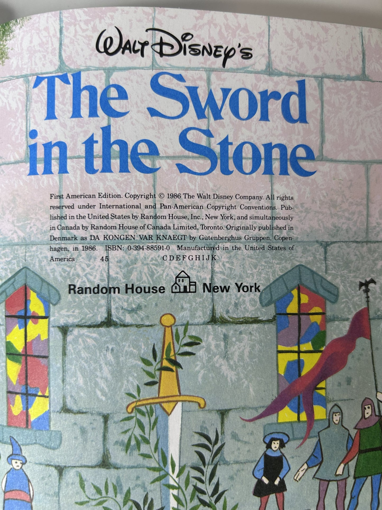 Walt Disney's The Sword in the Stone — Random House First American Edition (1986), Hardcover