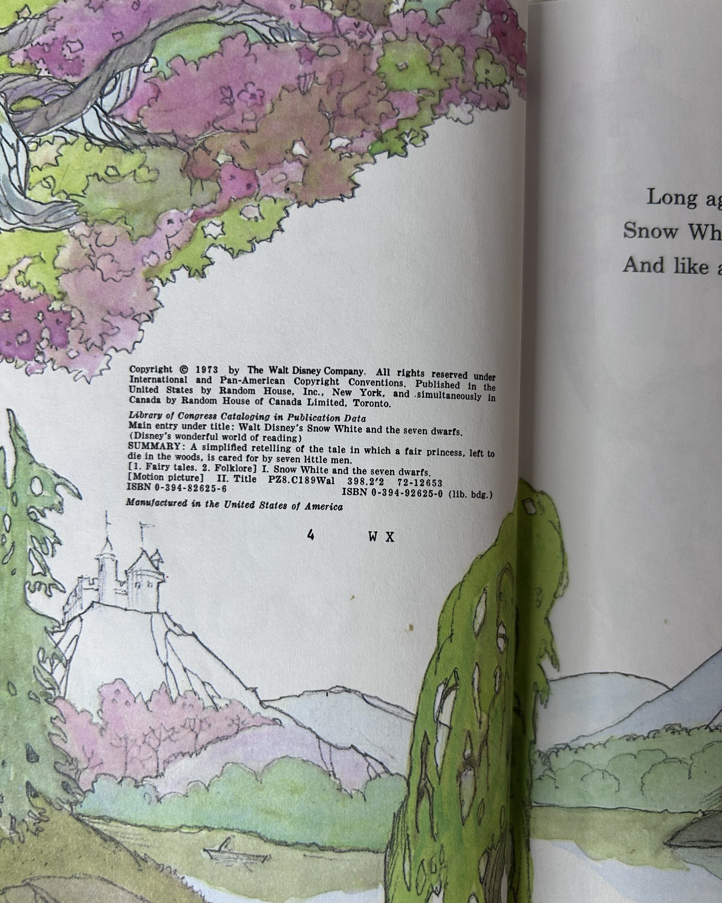 Walt Disney's Snow White and the Seven Dwarfs — Random House Edition (1973), Hardcover