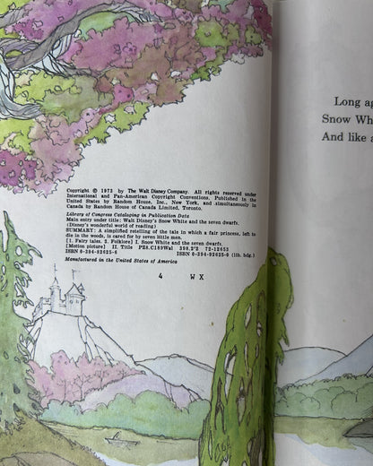 Walt Disney's Snow White and the Seven Dwarfs — Random House Edition (1973), Hardcover