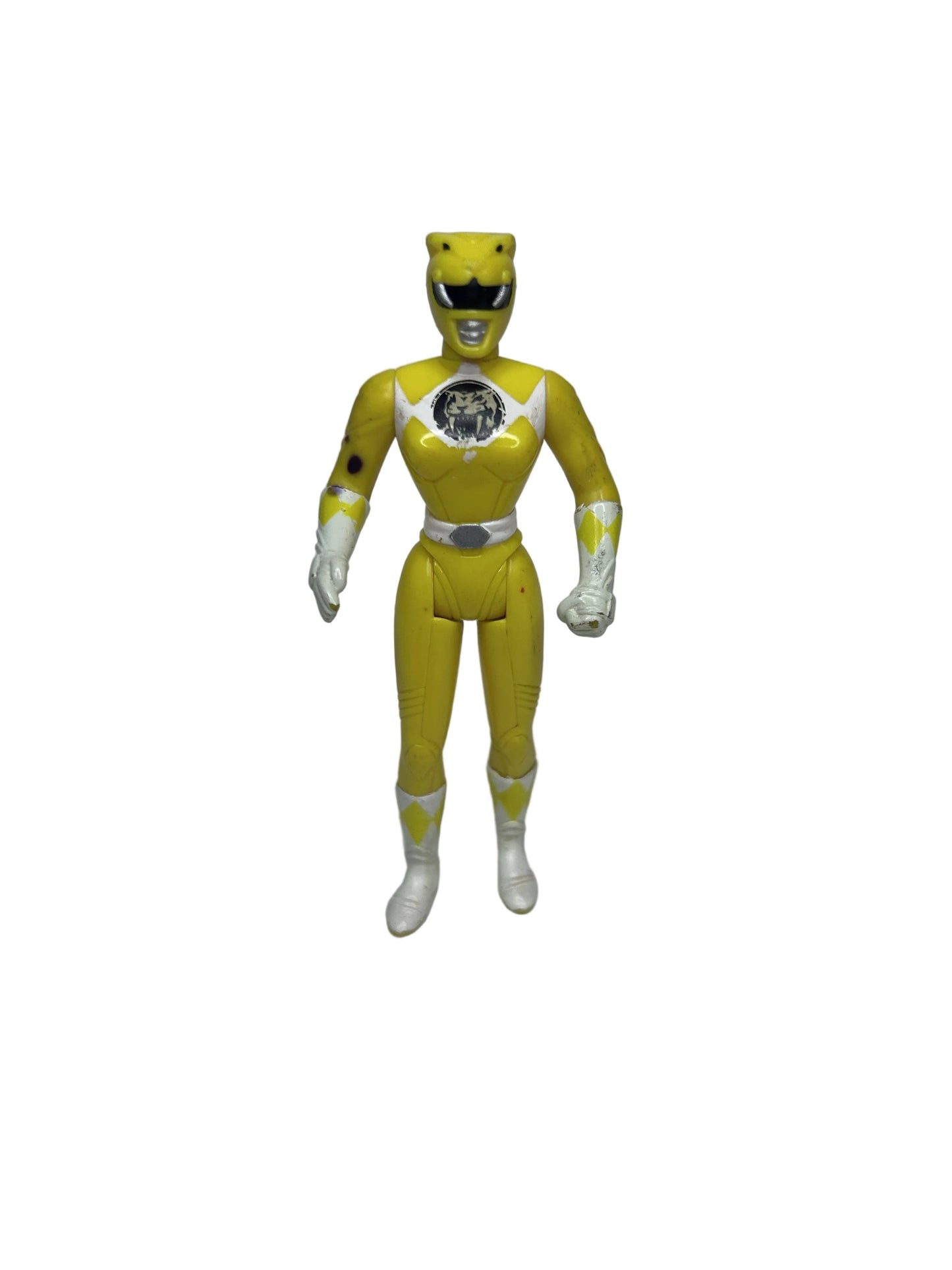 Mighty Morphin Power Rangers Yellow Ranger Action Figure — Saban / Bandai (1995), Loose, Vintage Sentai Collectible (~4")