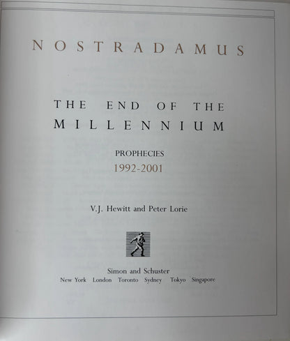 Nostradamus: The End of the Millennium — Prophecies 1992–2001 | V.J. Hewitt & Peter Lorie / Simon & Schuster (1991)