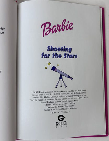 Barbie 4-Book Hardcover Set — Grolier Books / Mattel (1998–99) | Shooting for the Stars, The Legend of the Pink Pearl, Three Cheers for Becky, The Class Act