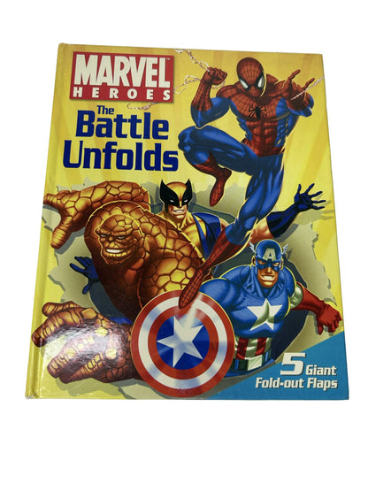 Marvel Heroes: The Battle Unfolds — Hardcover Fold-Out | Tom DeFalco / Reader's Digest Children's Books (2007) | Spider-Man, Fantastic Four, Wolverine