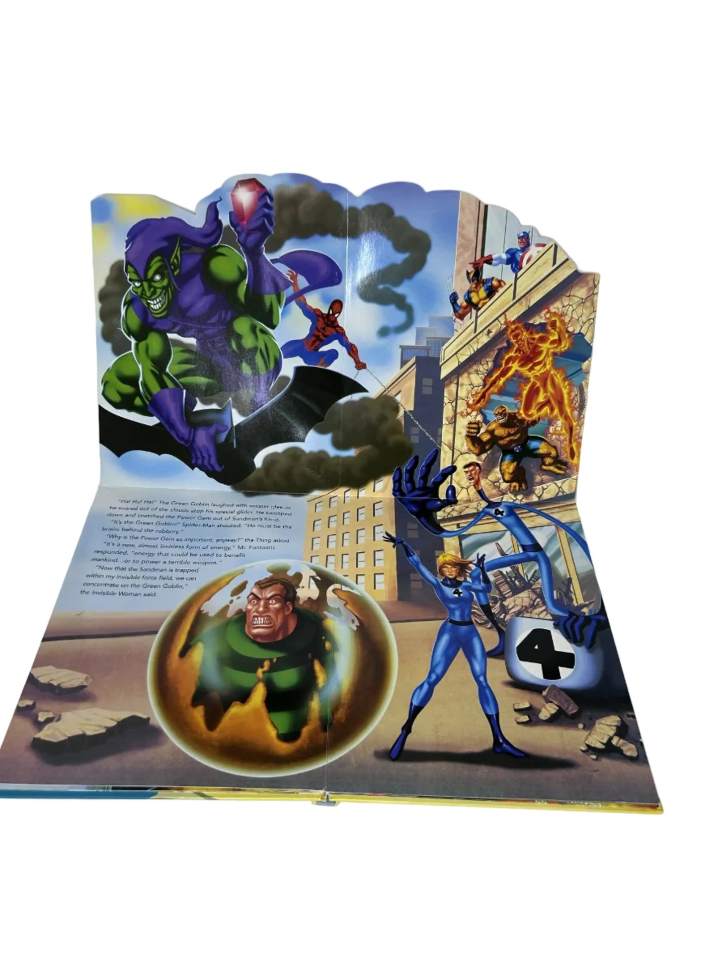Marvel Heroes: The Battle Unfolds — Hardcover Fold-Out | Tom DeFalco / Reader's Digest Children's Books (2007) | Spider-Man, Fantastic Four, Wolverine