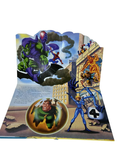 Marvel Heroes: The Battle Unfolds — Hardcover Fold-Out | Tom DeFalco / Reader's Digest Children's Books (2007) | Spider-Man, Fantastic Four, Wolverine