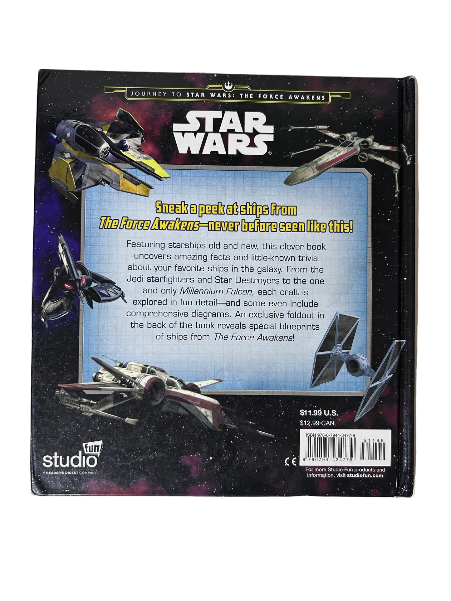 Star Wars: Ships of the Galaxy — Hardcover | Benjamin Harper / Studio Fun / Lucasfilm (2015) | Journey to The Force Awakens | w/ Hex Blueprint Cards