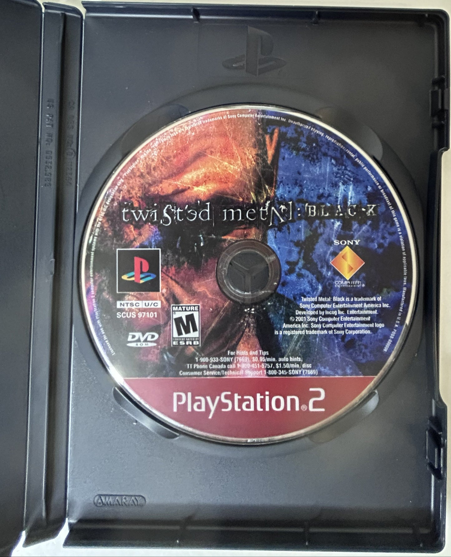 Twisted Metal Black PS2 back cover