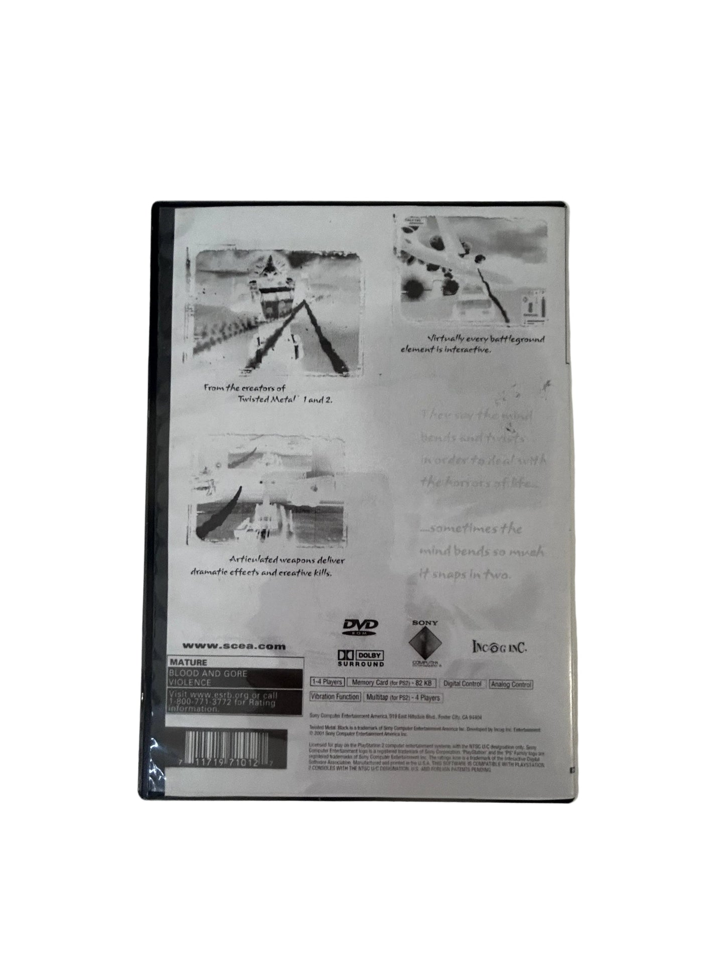 Twisted Metal Black PS2 disc label close-up