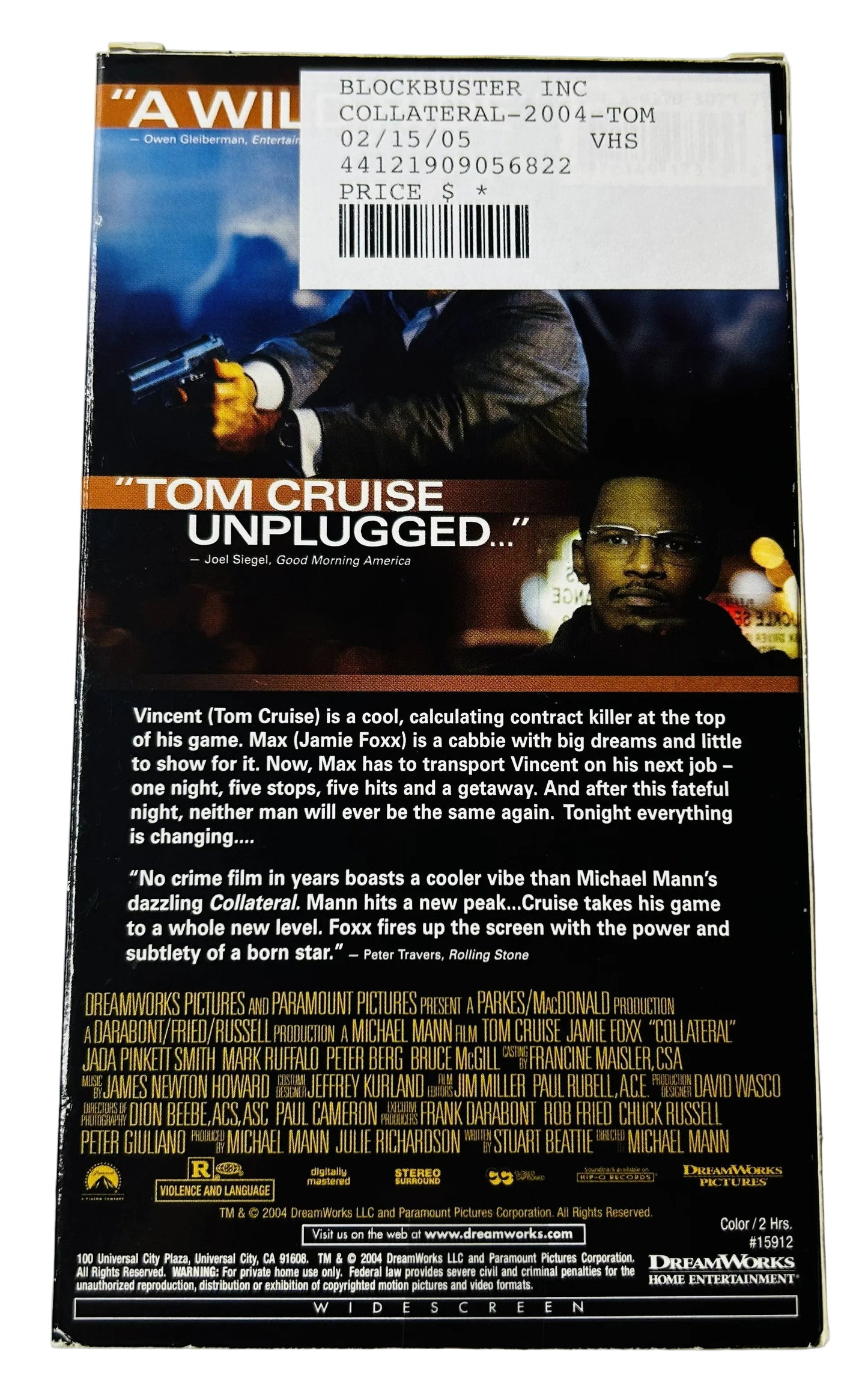 Collateral VHS (2004) - Tom Cruise & Jamie Foxx Thriller - Michael Mann Film