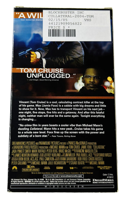 Collateral VHS (2004) - Tom Cruise & Jamie Foxx Thriller - Michael Mann Film