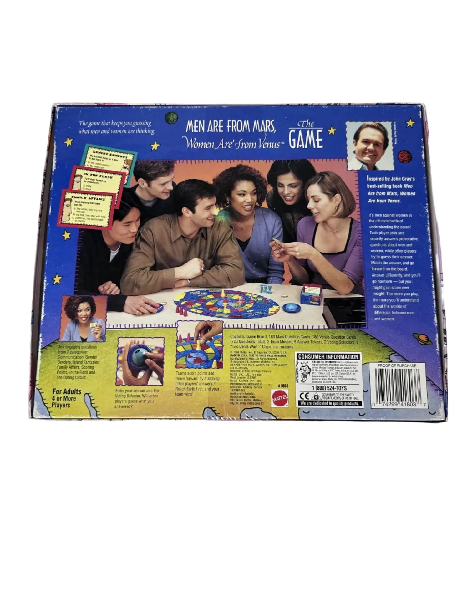 Men Are From Mars, Women Are From Venus — The Game | Mattel / John Gray (1998) | Adult Party Board Game