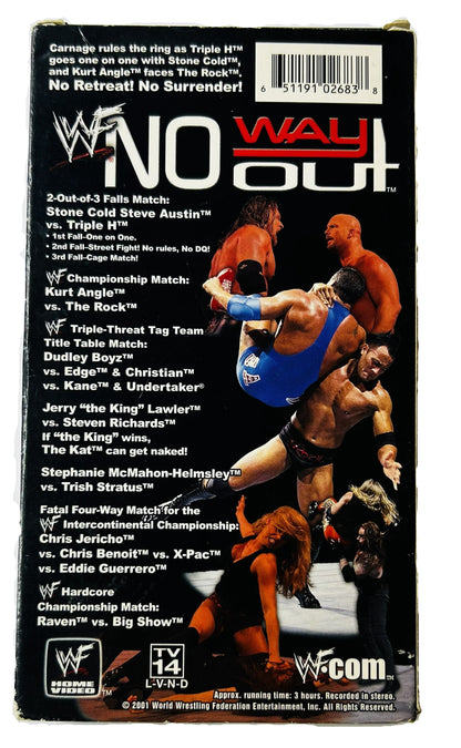 WWF No Way Out 2001 VHS - Stone Cold vs. Triple H 2-Out-of-3 Falls, Kurt Angle WWF Championship