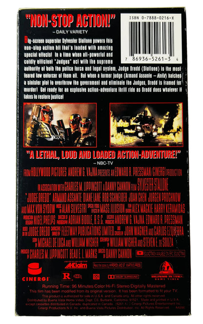 Judge Dredd (1995) VHS - Sylvester Stallone Dystopian Action - Danny Cannon