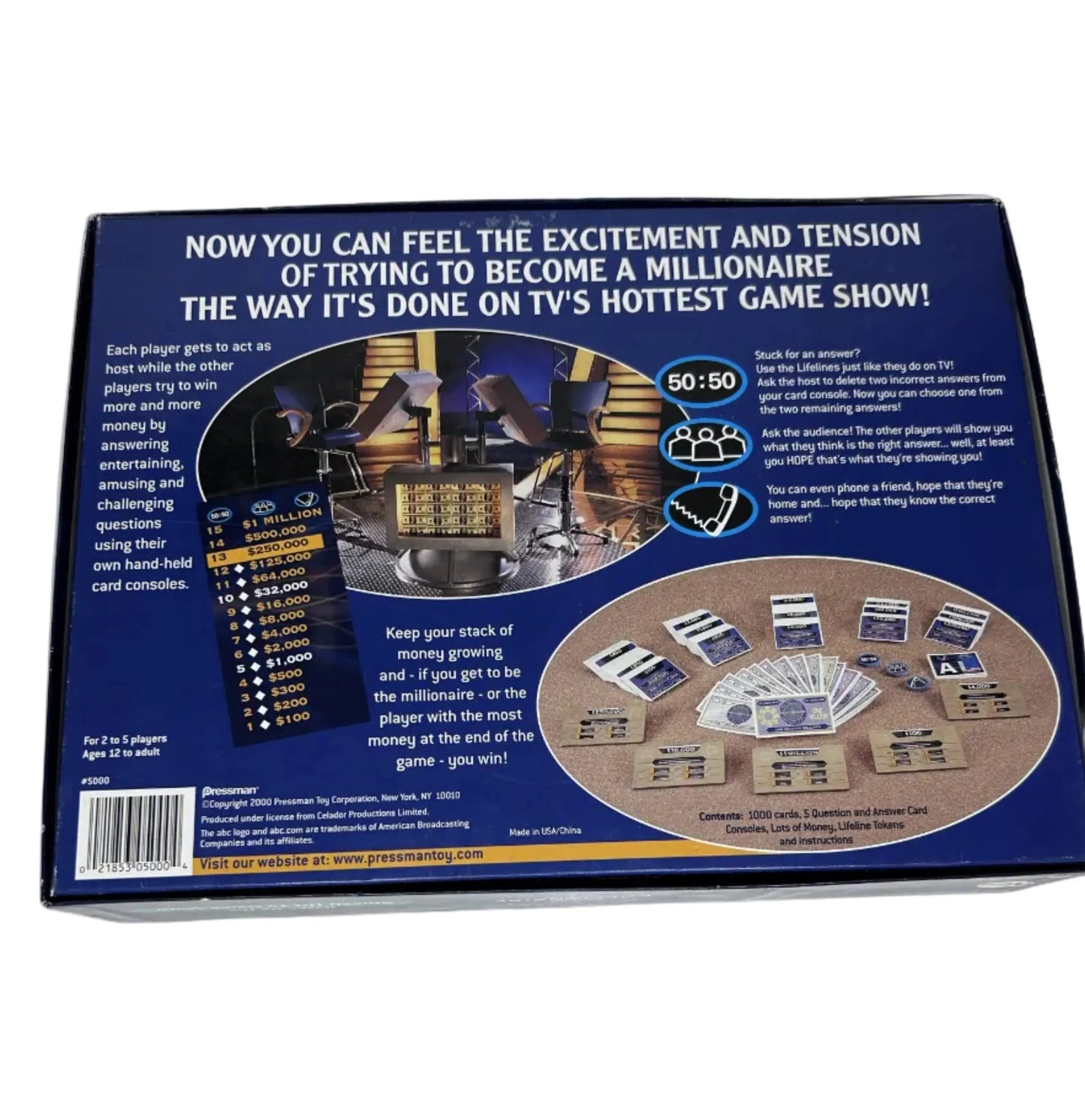 Who Wants to Be a Millionaire — The Board Game | Pressman / ABC / Celador (2000) | Adult Trivia Party Game