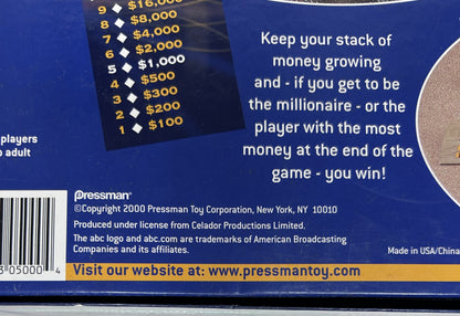 Who Wants to Be a Millionaire — The Board Game | Pressman / ABC / Celador (2000) | Adult Trivia Party Game