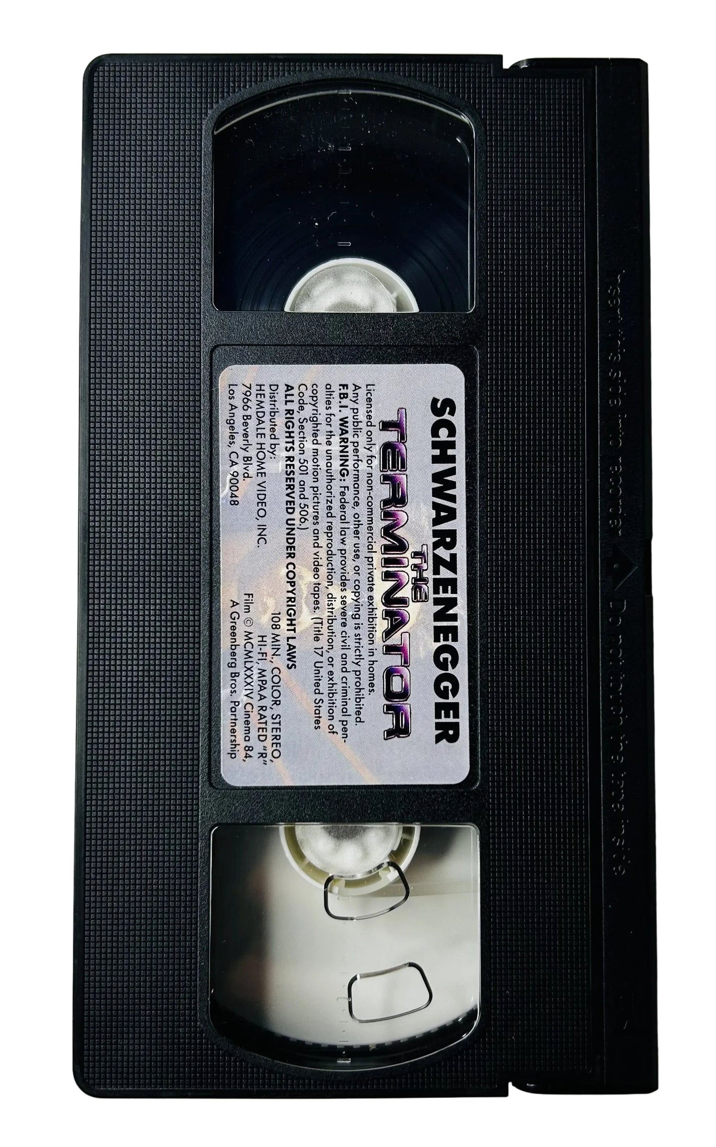 The Terminator (1984) VHS - Arnold Schwarzenegger Linda Hamilton - James Cameron Sci-Fi
