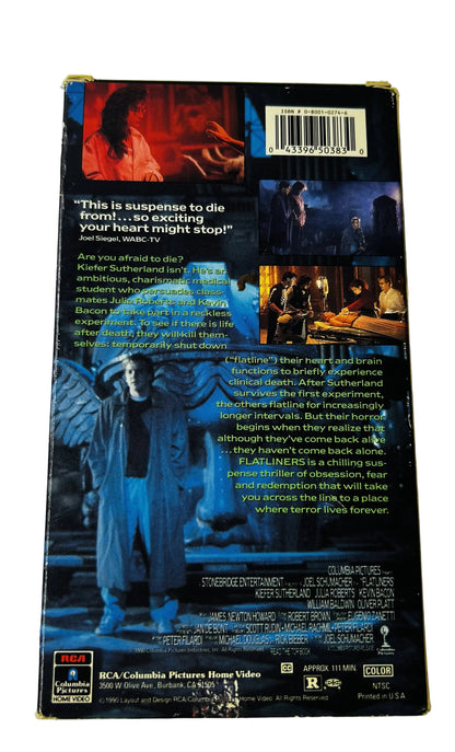 Flatliners (1990) VHS - Kiefer Sutherland Julia Roberts Kevin Bacon - Joel Schumacher Thriller
