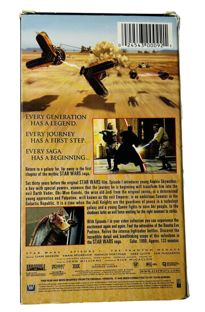 Star Wars: Episode I - The Phantom Menace (1999) VHS - Liam Neeson Ewan McGregor - George Lucas