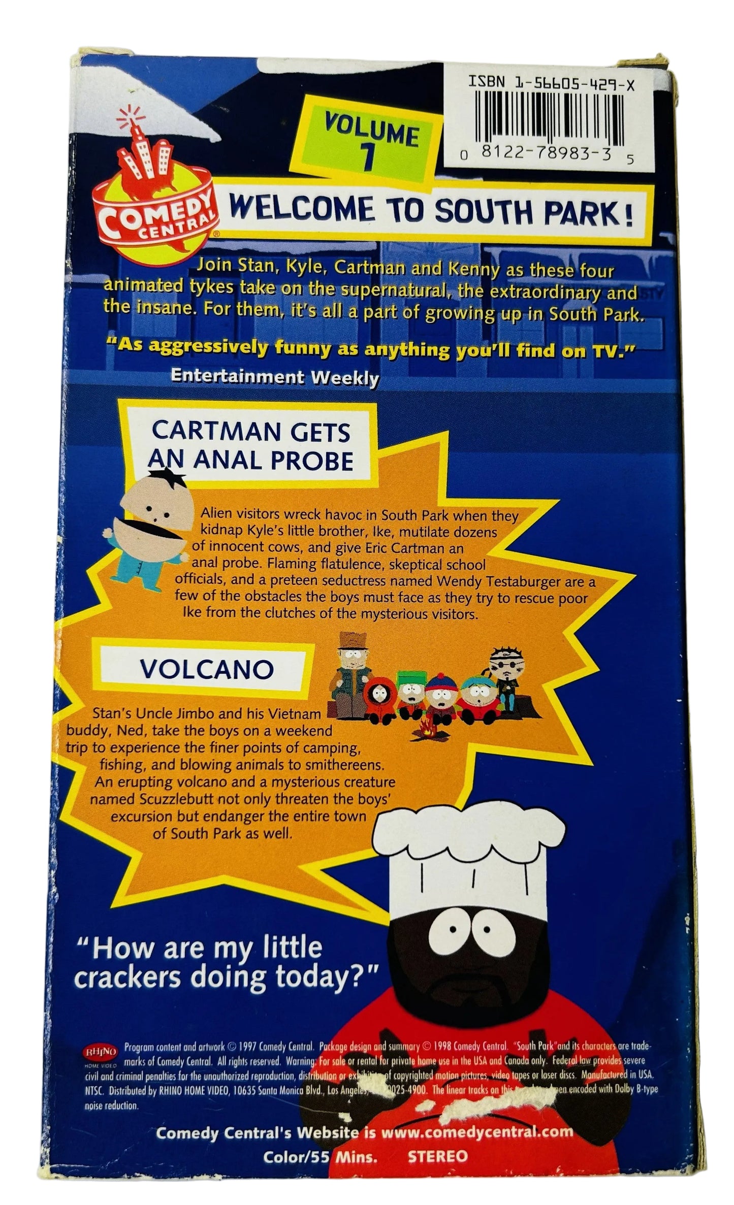 South Park Volume 1 (1997) VHS - Cartman Gets an Anal Probe & Volcano - Comedy Central