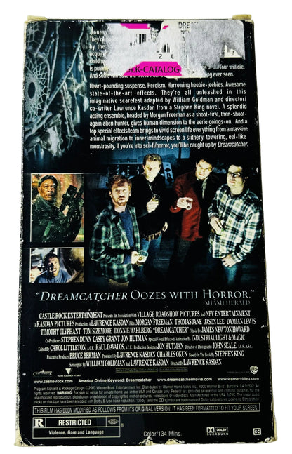 Dreamcatcher (2003) VHS - Morgan Freeman Thomas Jane - Lawrence Kasdan Stephen King Horror