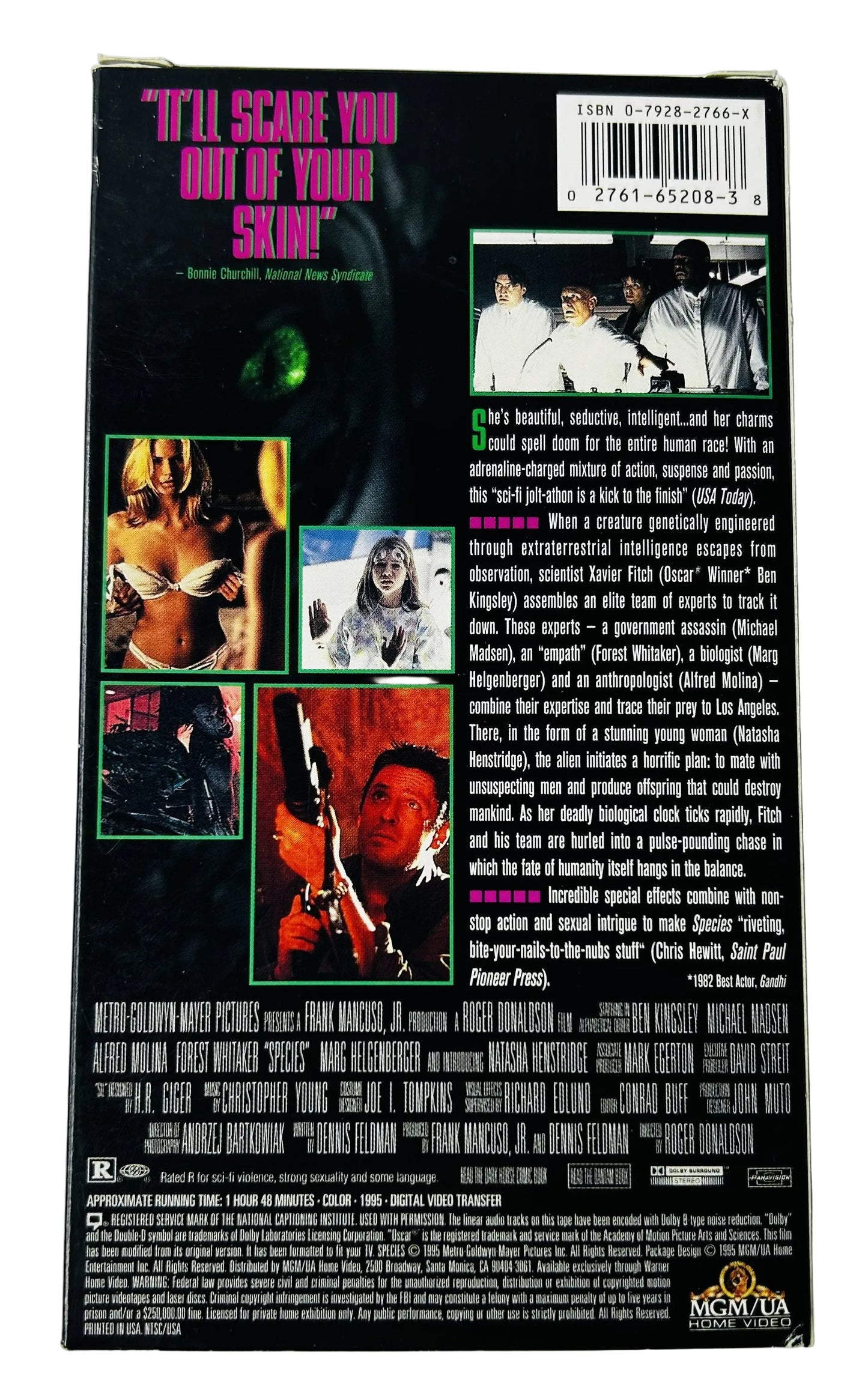 Species (1995) VHS - Ben Kingsley Michael Madsen Natasha Henstridge - Roger Donaldson Sci-Fi Horror