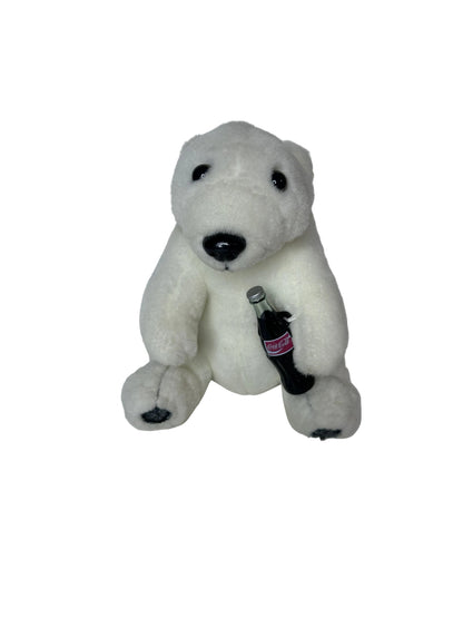 Coca-Cola Polar Bear Plush — Coca-Cola Brand Plush Collection | © 1993 The Coca-Cola Company | Holding Contour Bottle