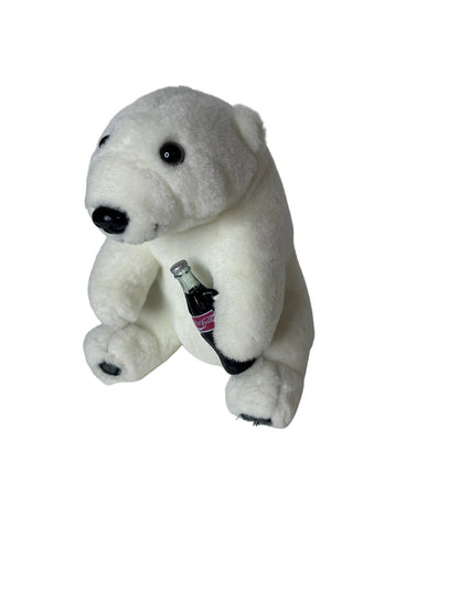 Coca-Cola Polar Bear Plush — Coca-Cola Brand Plush Collection | © 1993 The Coca-Cola Company | Holding Contour Bottle