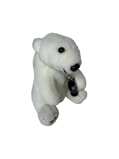 Coca-Cola Polar Bear Plush — Coca-Cola Brand Plush Collection | © 1993 The Coca-Cola Company | Holding Contour Bottle