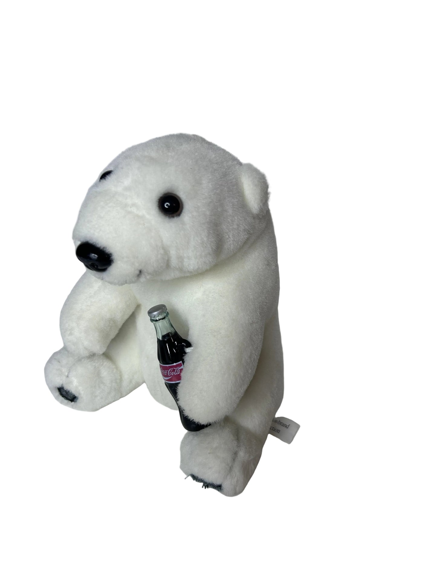 Coca-Cola Polar Bear Plush — Coca-Cola Brand Plush Collection | © 1993 The Coca-Cola Company | Holding Contour Bottle