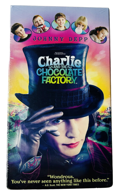 Charlie and the Chocolate Factory (2005) VHS - Johnny Depp Freddie Highmore - Tim Burton - Factory Sealed