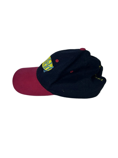 Seinfeld Embroidered Snapback Hat — KC Caps | 1990s NBC Promotional Cap | Navy & Burgundy