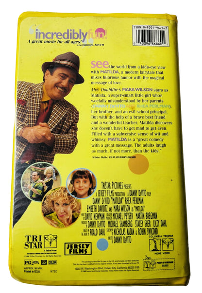 Matilda (1996) VHS - Mara Wilson Danny DeVito - Roald Dahl - TriStar - Clamshell Case